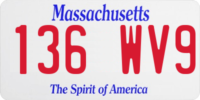 MA license plate 136WV9