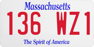 MA license plate 136WZ1