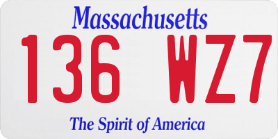 MA license plate 136WZ7
