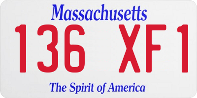 MA license plate 136XF1