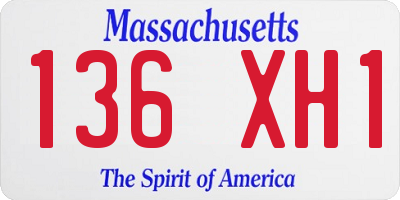 MA license plate 136XH1