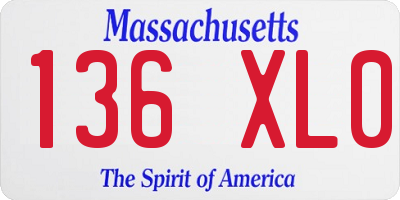 MA license plate 136XL0
