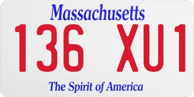 MA license plate 136XU1