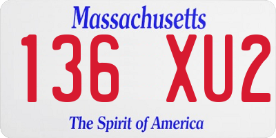 MA license plate 136XU2