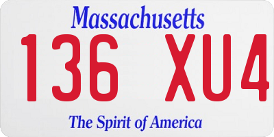 MA license plate 136XU4