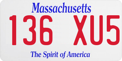 MA license plate 136XU5