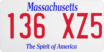 MA license plate 136XZ5