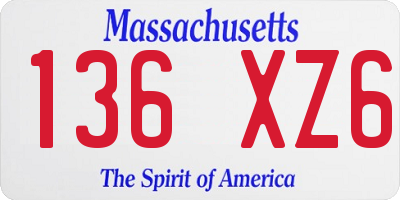 MA license plate 136XZ6