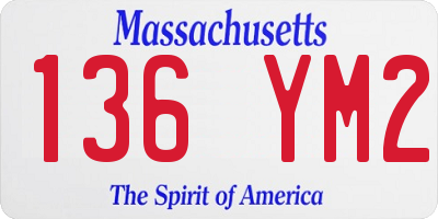 MA license plate 136YM2