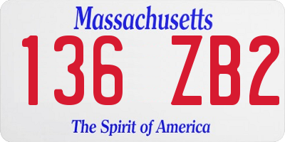 MA license plate 136ZB2