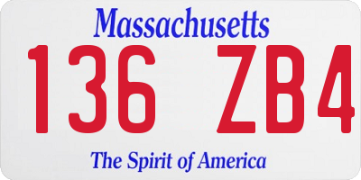 MA license plate 136ZB4