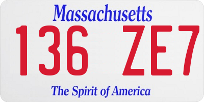 MA license plate 136ZE7