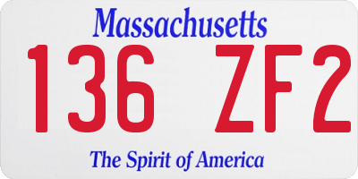 MA license plate 136ZF2