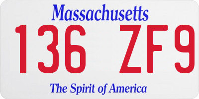 MA license plate 136ZF9