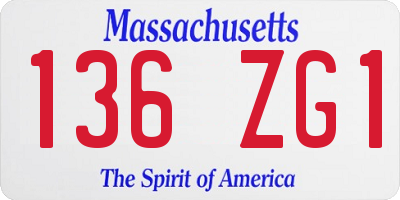 MA license plate 136ZG1