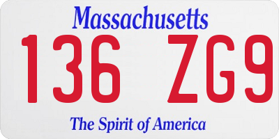 MA license plate 136ZG9