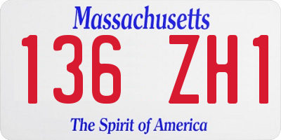 MA license plate 136ZH1