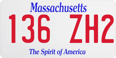 MA license plate 136ZH2