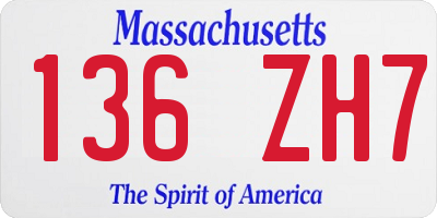 MA license plate 136ZH7