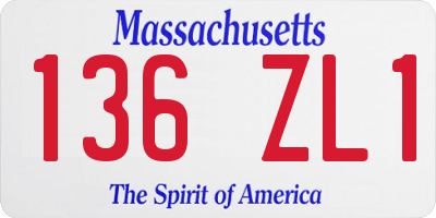 MA license plate 136ZL1