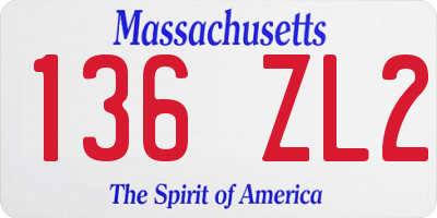 MA license plate 136ZL2