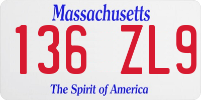MA license plate 136ZL9