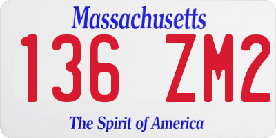 MA license plate 136ZM2