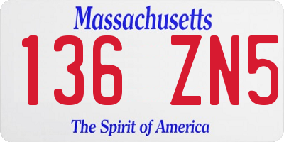MA license plate 136ZN5