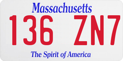 MA license plate 136ZN7