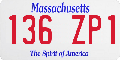 MA license plate 136ZP1