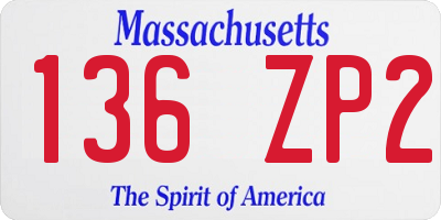 MA license plate 136ZP2