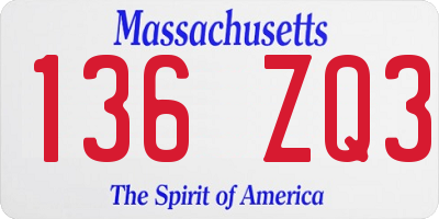 MA license plate 136ZQ3