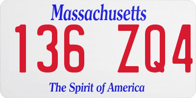 MA license plate 136ZQ4