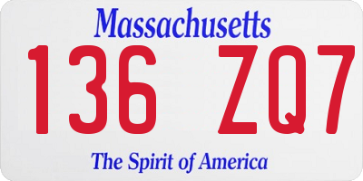 MA license plate 136ZQ7