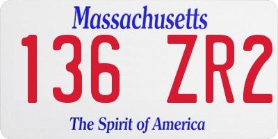 MA license plate 136ZR2