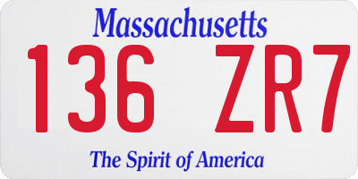 MA license plate 136ZR7