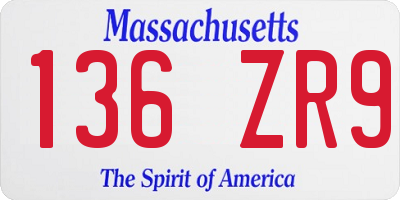 MA license plate 136ZR9