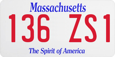 MA license plate 136ZS1