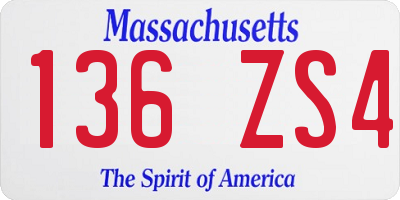 MA license plate 136ZS4