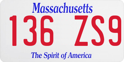 MA license plate 136ZS9