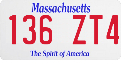 MA license plate 136ZT4