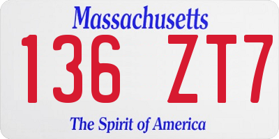 MA license plate 136ZT7