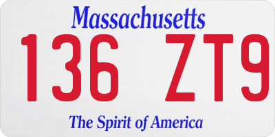 MA license plate 136ZT9