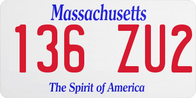 MA license plate 136ZU2