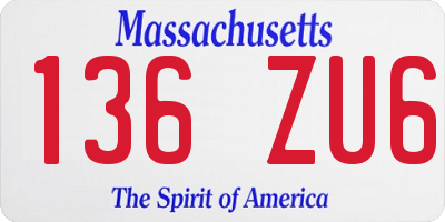 MA license plate 136ZU6