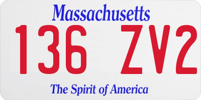 MA license plate 136ZV2