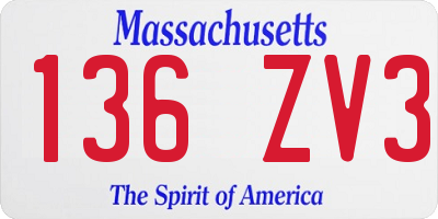 MA license plate 136ZV3