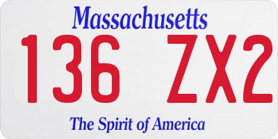 MA license plate 136ZX2