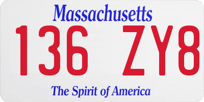 MA license plate 136ZY8