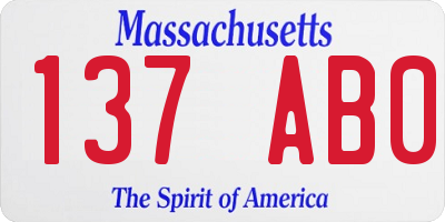 MA license plate 137AB0